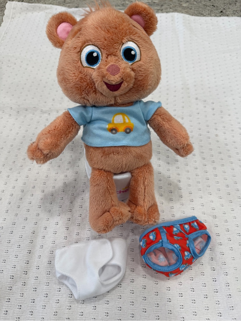 Ms. Rachel Potty Training Bear Toy with Potty, Underwear, and diaper.